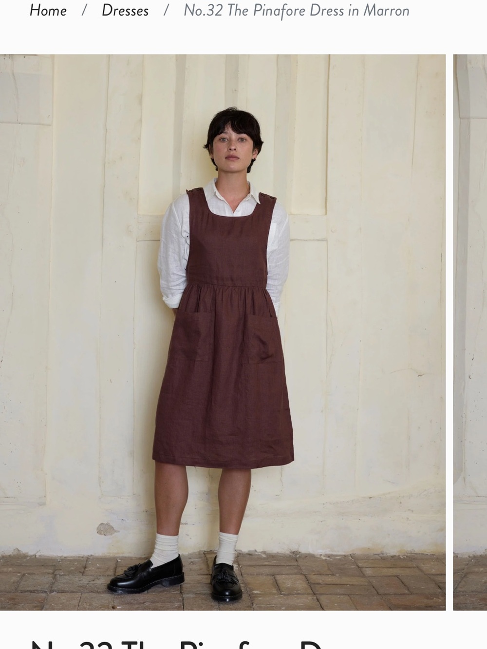 Pyne & Smith No. 32 Pinafore Linen Dress Rust Size medium - Picture 8 of 8